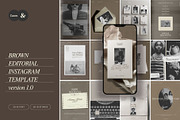 Brown Editorial Instagram Template, a Social Media Template by And Done Studio (Thumbnail 1 of 8)