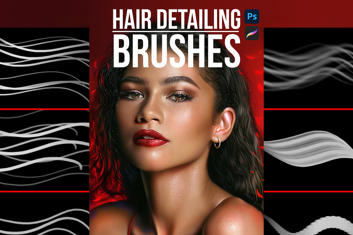 Hair Detailing Brushes, a Brush Add-On by vurdembrushes (Photo 1 of 2)