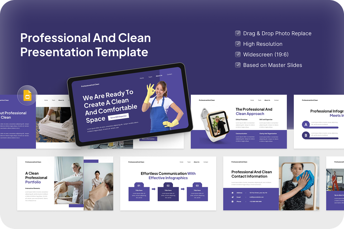 Professional & Clean Google Slides, a Presentation Template by Annora Studio (Photo 1 of 5)