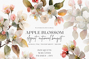 Watercolor Apple Blossom Bouquet, a Decorative Illustration by ThaismotaCreativeCo (Thumbnail 1 of 11)