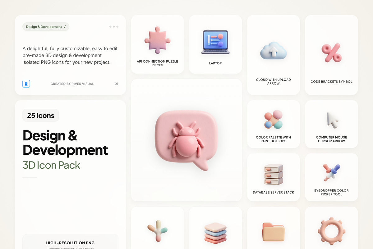 3D Design & Dev Icons, an Emoji Icon by River Visual (Photo 1 of 5)