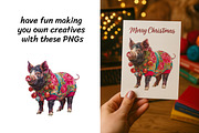 Christmas Farm Animal Clipart Bundle, an Animal Illustration by InkyQueenArt (Thumbnail 3 of 5)