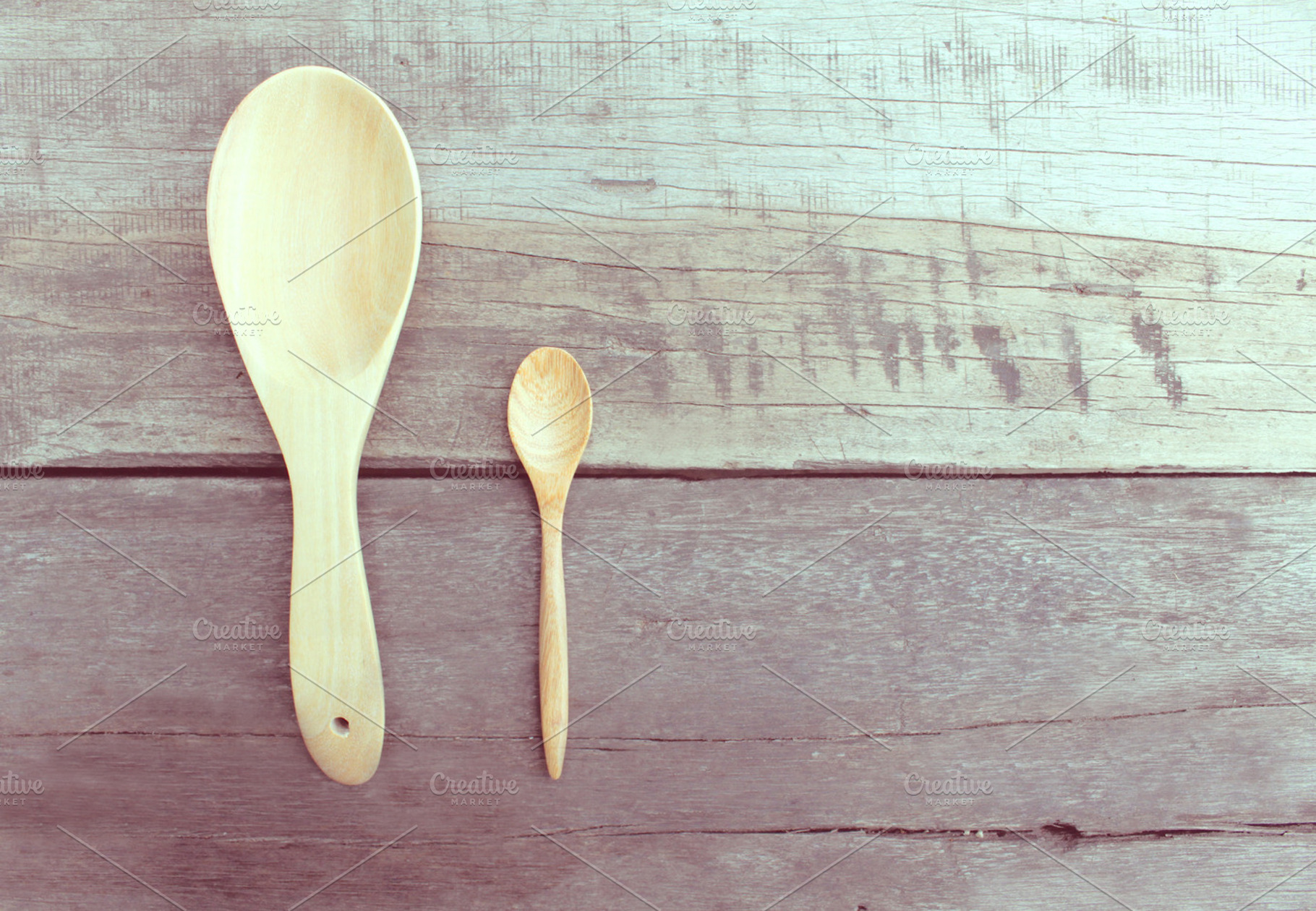 Wooden Rice Paddle And Tea Spoon