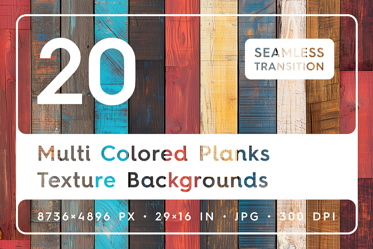 20 Multi Colored Planks Textures, a Texture Graphic by Textures ...