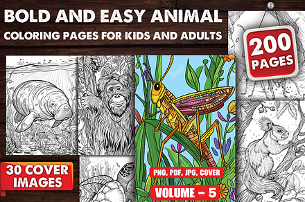 Bold and Easy Animal Coloring pages
