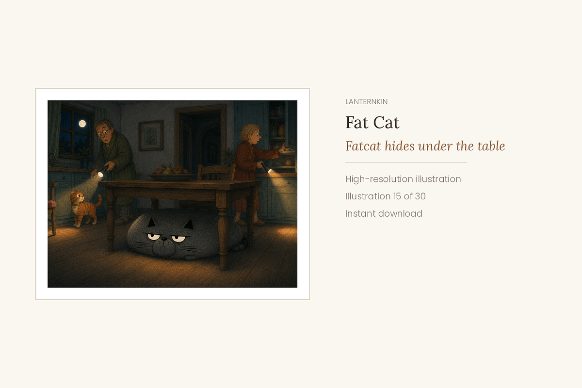 Fat Cat Illustrations, Set 30, an Animal Illustration by LanternkinStudio (Photo 12 of 14)