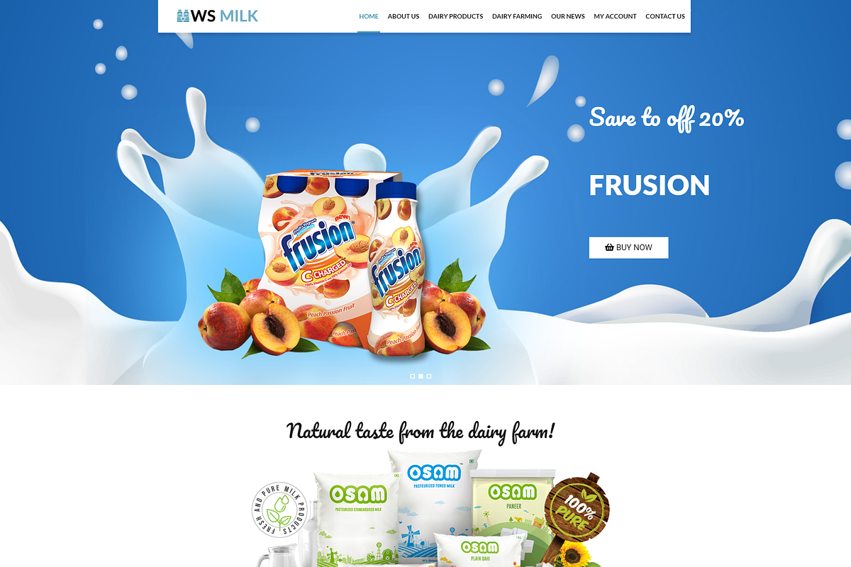 WS Milk -Dairy Store WordPress Theme, a WordPress Template by LTheme (Photo 1 of 2)