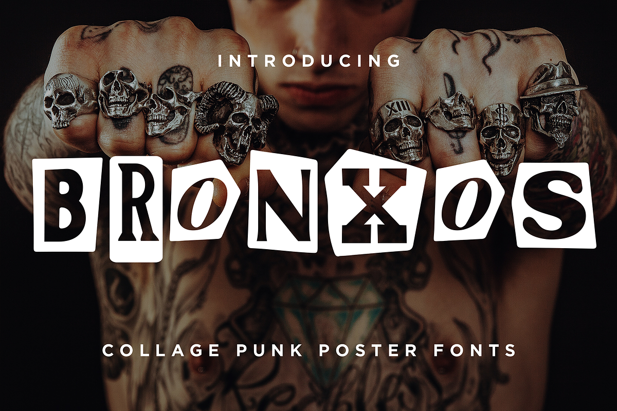 Bronxos – Collage Punk Poster Fonts, a Symbol Font by Konstantine Studio (Photo 1 of 4)