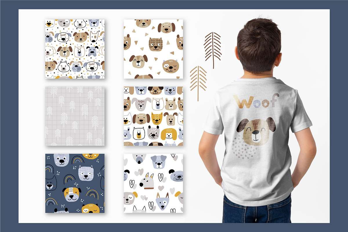 Doggy Woof. Vector dog patterns, a Pattern Graphic by ValeriiaFeeva (Photo 5 of 11)