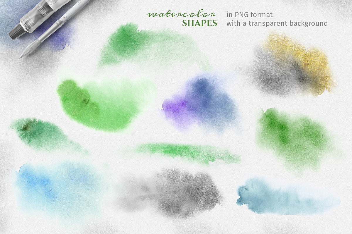 Green leaves. Graphic Set., a Decorative Illustration by LeiaSW (Photo 8 of 9)