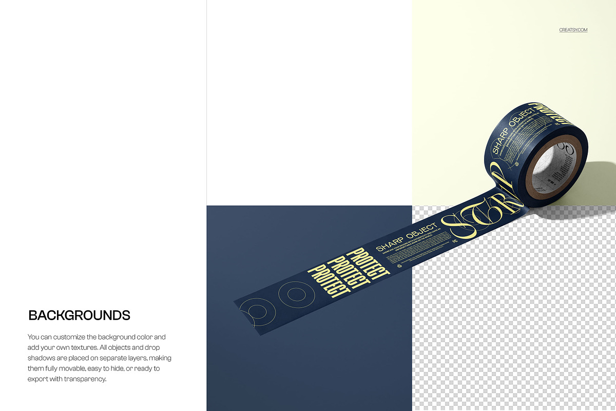 Wide Paper Tape Roll Mockup, a Packaging Mockup by creatsy5 (Photo 5 of 6)