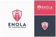 Queen Crown Woman Sword Shield Logo, a Branding & Logo Template by Enola99d (Thumbnail 1 of 3)