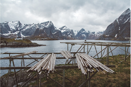 Norway mountain on the islands