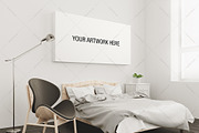 Canvas Mockup Bedroom Interior | Print Templates ~ Creative Market