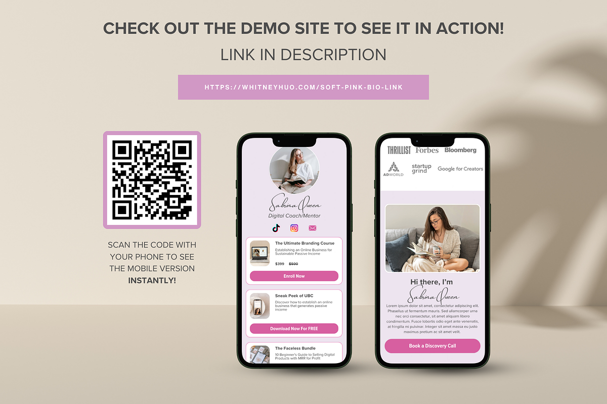 Pink Canva Stan Store Link In Bio, a Landing Page Template by GlamWebDesigns (Photo 2 of 5)