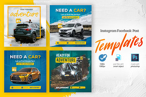 Car Adventure 4x4 Social Media Post, a Social Media Template by zokamaric