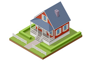Isometric illustration of a red, an Object Illustration by Golden Sikorka