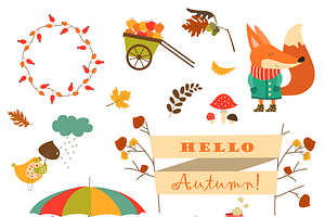 Cartoon Characters, Autumn Elements