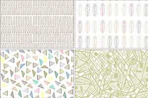 Hand Drawn Seamless Pattern Set