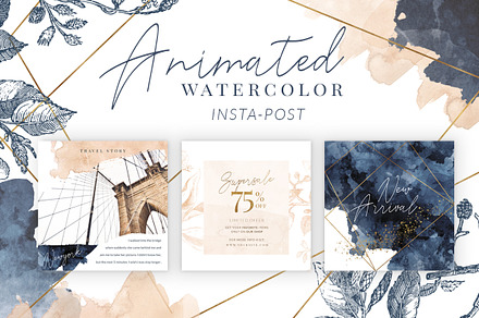 ANIMATED Instagram Watercolor POST, a Social Media Template by Eviory