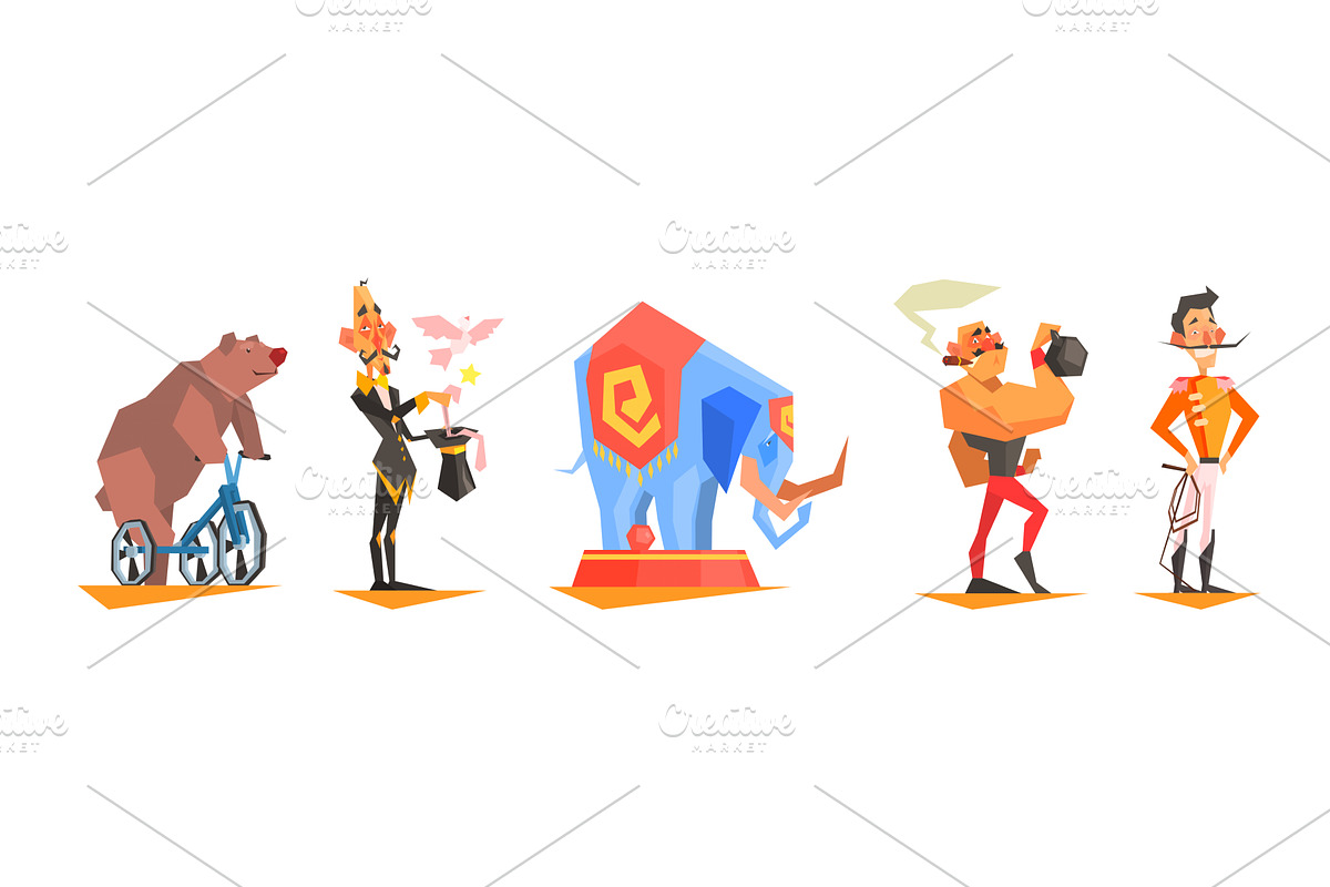 Circus Tame Animal and Entertainer, an Animal Illustration by TopVectors