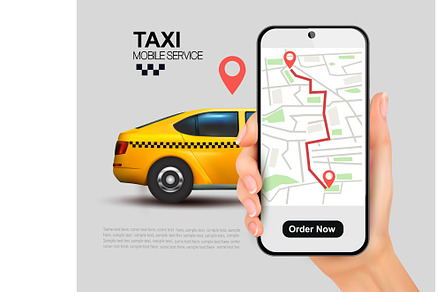 Smartphone with taxi service mobile