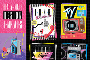 Retro Cool 1980s Poster Templates