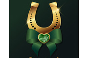 Golden Horseshoe with Gem heart, a Decorative Illustration by PsychocheArt (Thumbnail 3 of 3)