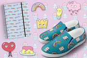 Kawaii (patterns, elements), a Decorative Illustration by My Sweet Dreams (Thumbnail 4 of 4)