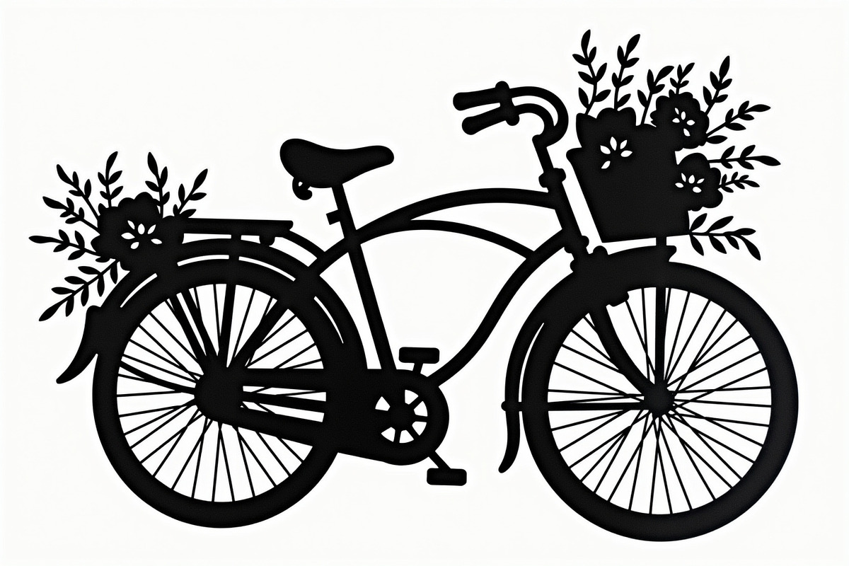 Charming Bicycle with Flowers, an Illustration by Amazin_art (Photo 17 of 21)
