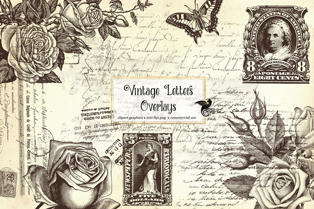Vintage Letters Overlays, an Illustration by Digital Curio (Photo 1 of 4)