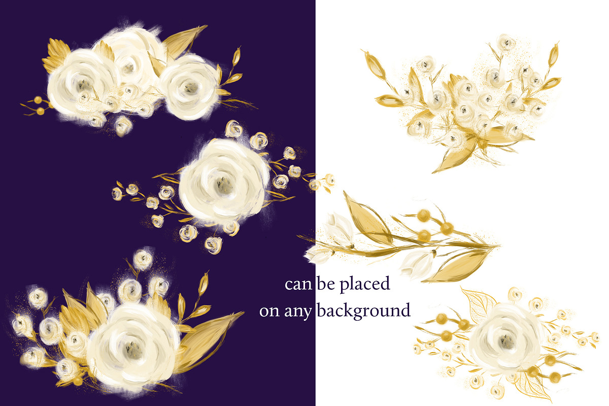 White Wedding Floral Clipart, an Object Graphic by savanamm design (Photo 6 of 8)