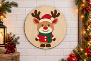 Christmas Reindeer Santa Laser Cut, a Seasonal Illustration by Canvas Craft (Thumbnail 2 of 4)