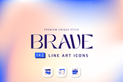 BRAVE Line Art Icon Illustration, an Outline Icon by BROCZ Store (Thumbnail 2 of 5)