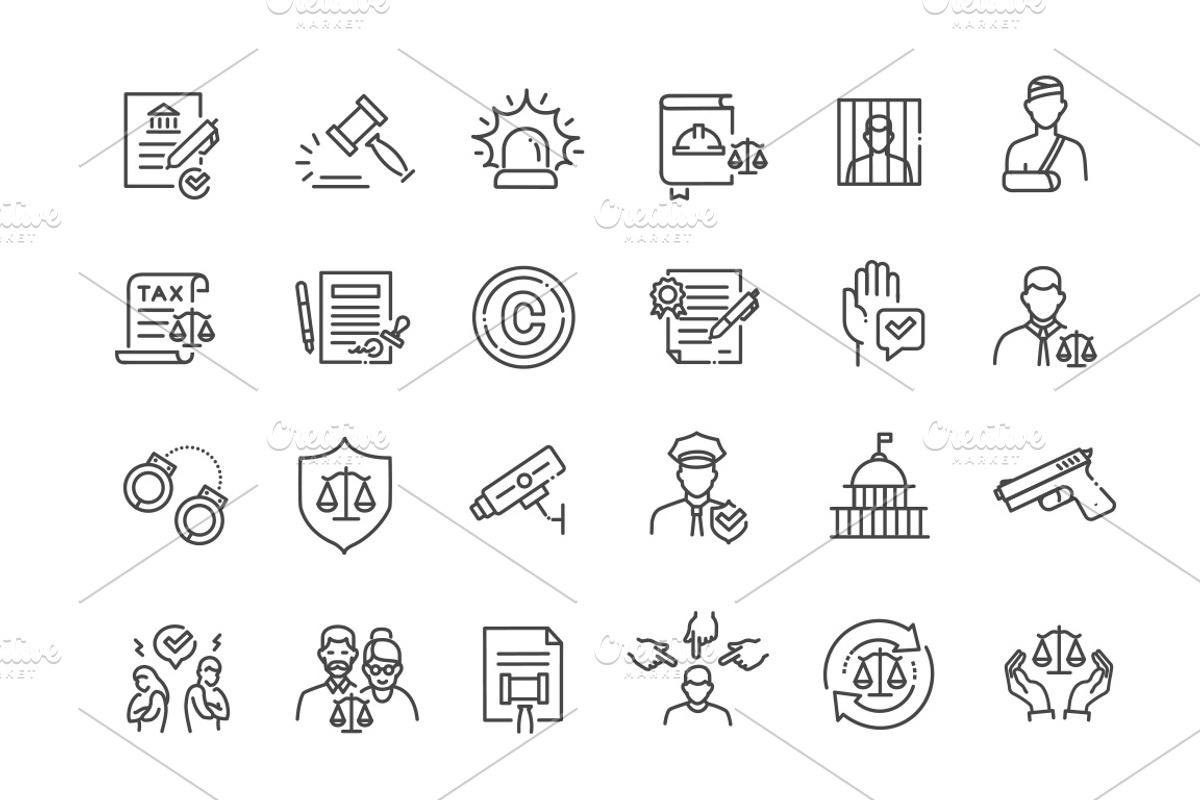 Legal icon set. Legal services, an Outline Icon by Tettygreen (Photo 2 of 2)