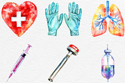 Watercolor Healthcare Medical Clipar, an Illustration by Black Bird Studio (Thumbnail 2 of 6)