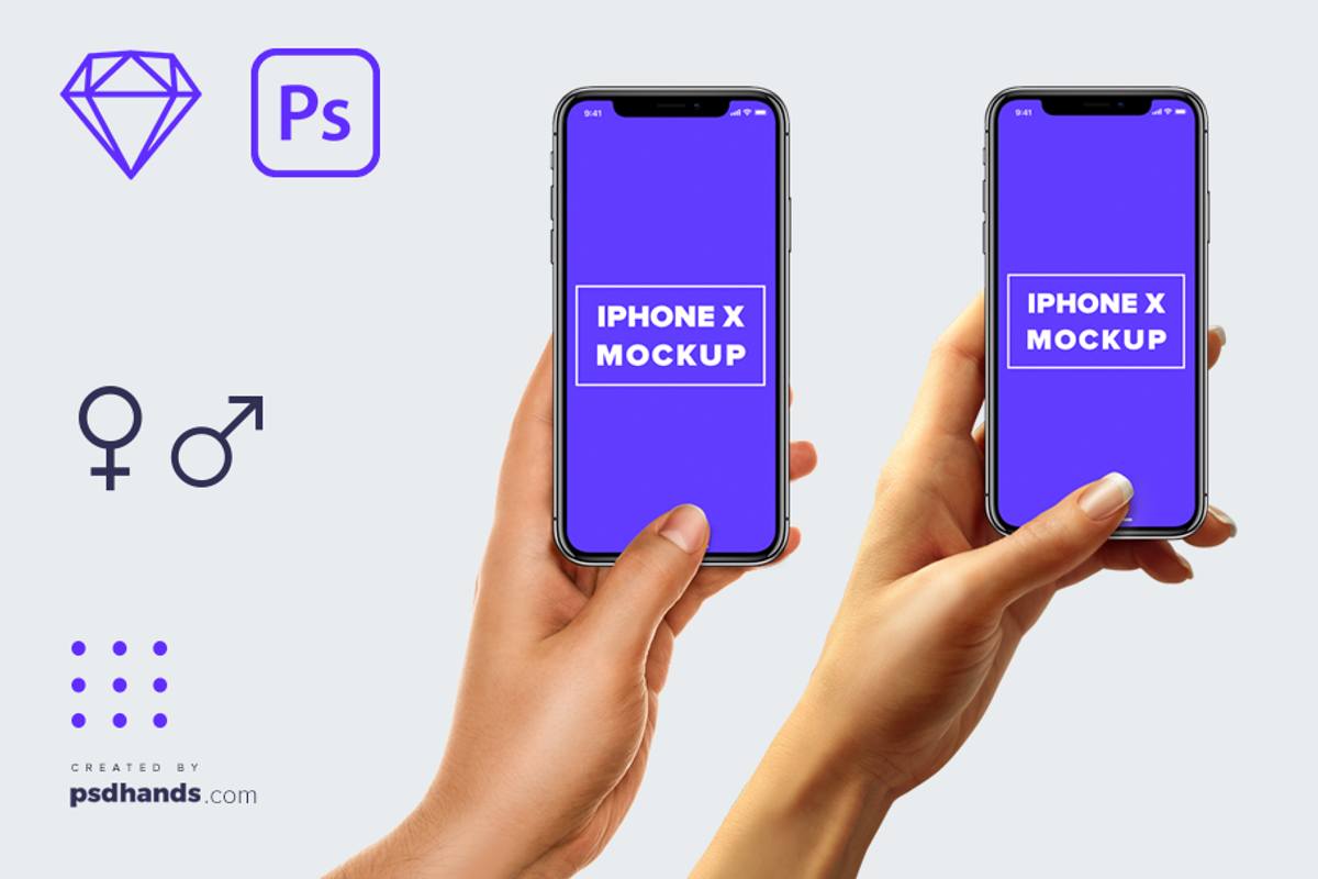 iPhone in Hand mockup Multi Device 5, an iPhone Mockup by LazyCrazy (Photo 1 of 3)