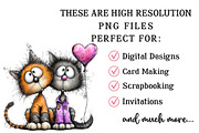 Valentine Romantic Cat Couple Clipar, an Illustration by OK Design (Thumbnail 4 of 6)