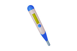 Digital Medical Thermometer, First, a Healthcare Illustration by TopVectors