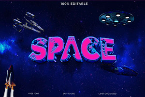 3D Editable Space Text Effect