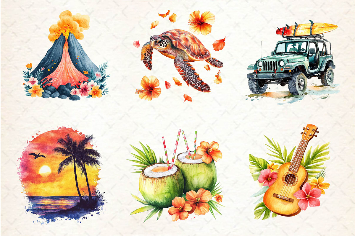 Summer in Hawaii Clipart, an Illustration by Dream Creation (Photo 2 of 5)