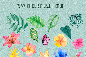 It's A Jungle. Watercolor Clipart