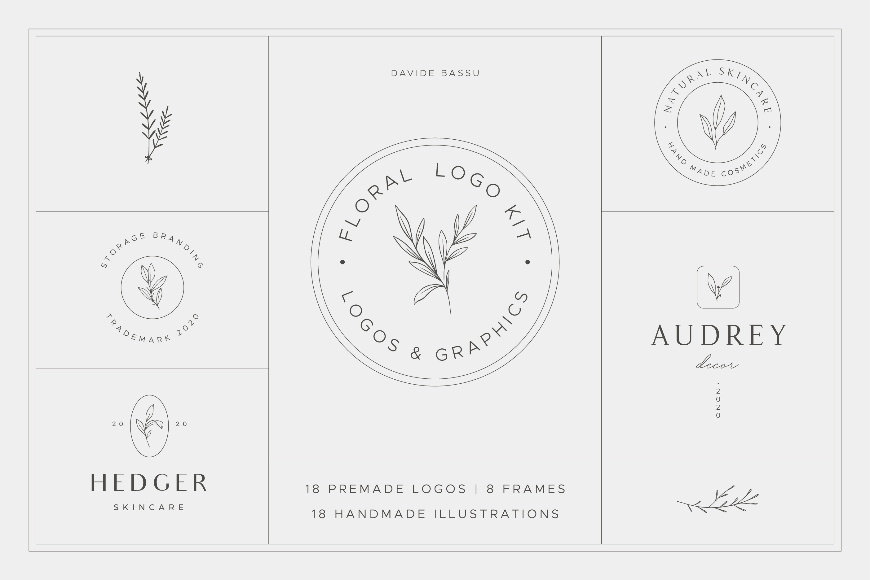 Botanical Logo kit, a Branding & Logo Template by David Bassu