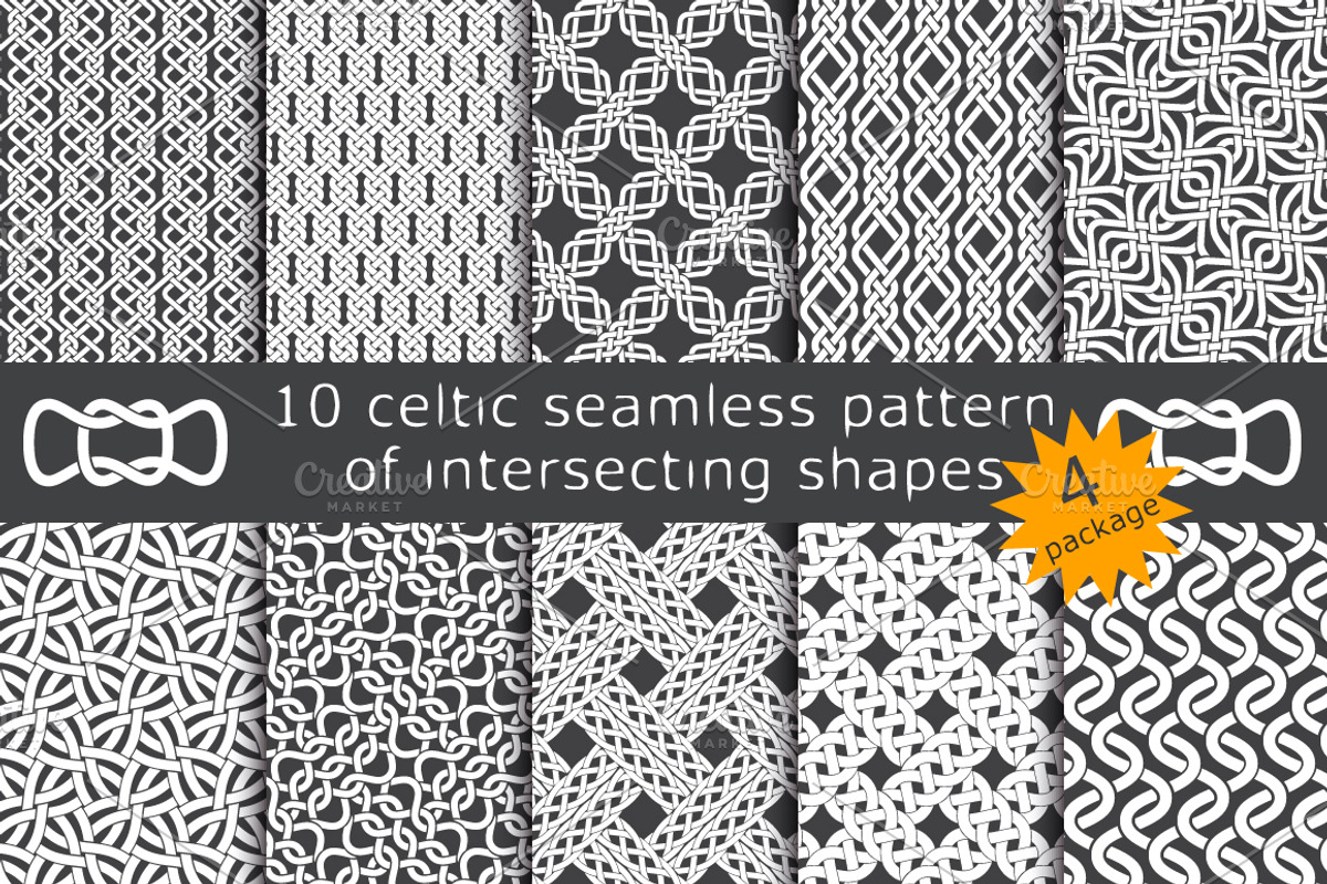 10 celtic patterns. Package 4, a Pattern Graphic by Guten Tag Vector (Photo 1 of 3)