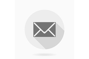 Fine Vector Mail Flat Icon, an Outline Icon by FineArtStudio