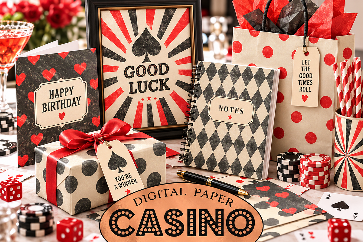 Black and red patterns 'Casino', a Pattern Graphic by Kiwi Fruit Punch (Photo 2 of 3)