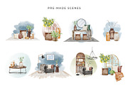 Watercolor Interior Creator, a Decorative Illustration by Kotulska (Thumbnail 12 of 18)