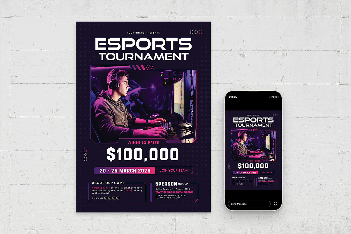 Gaming Flyer Template, a Flyer Template by BrandPacks