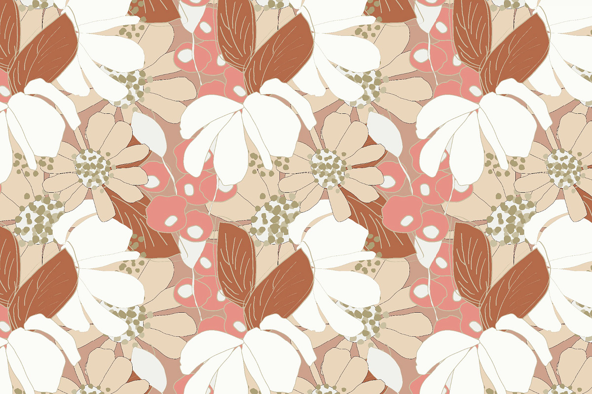 Wild big warm bold flowers meadow, a Pattern Graphic by Cotton Melon pattern Shop (Photo 5 of 5)