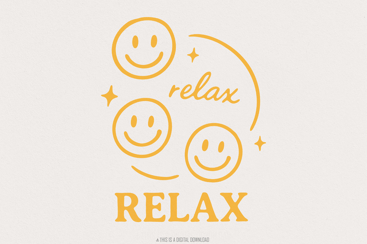 Relax PNG, Smiley Face Digital, an Illustration by SharpMarketplace (Photo 1 of 9)